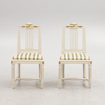 A pair of Gustavian chairs, 19th century.