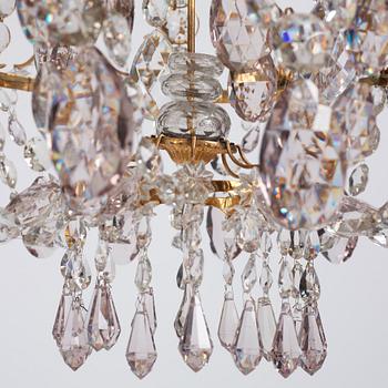 A Swedish late 18th century Gustavian eight-light chandelier.