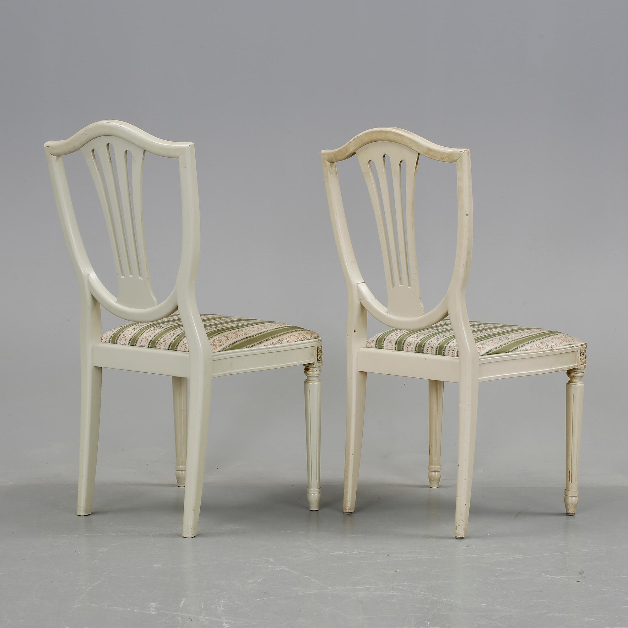 STOLAR, 6 + 1, gustaviansk stil, omkring 1900-talets mitt.
