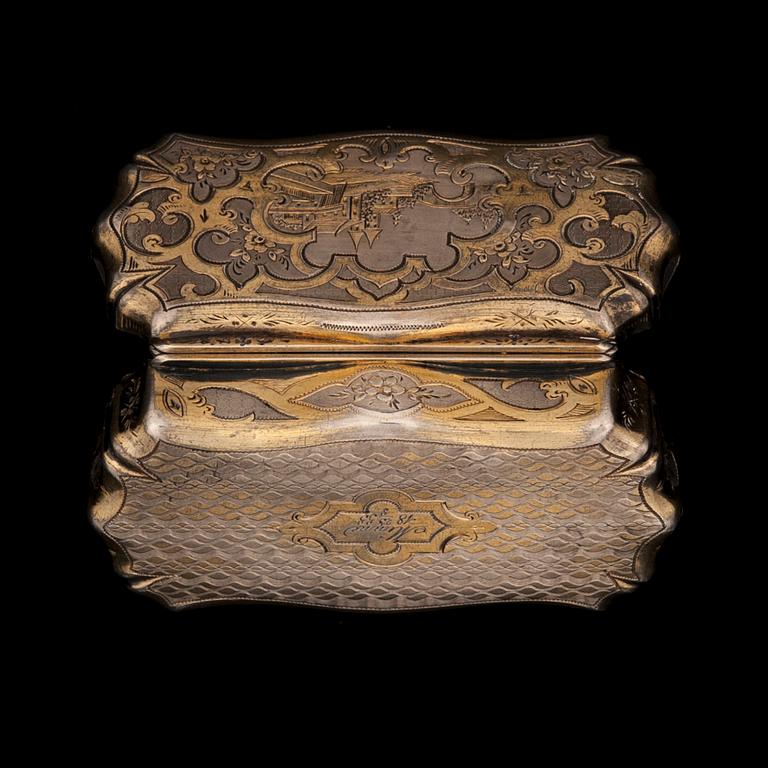 SNUSDOSA, silver, Frankrike, daterad 1855.