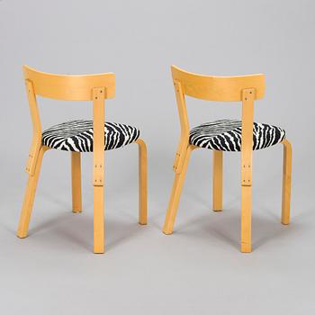 Alvar Aalto, stolar, 6 st, modell 69, Artek, 1900-talets slut.