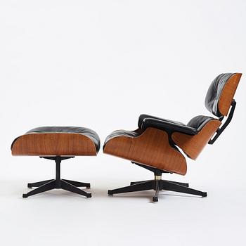 Charles & Ray Eames, "Lounge chair", fåtölj och ottoman, Vitra 1960-70-tal.