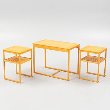 Carl Malmsten, nesting tables, 3 pieces, "Släden", Anniversary model 1988 no. 465.