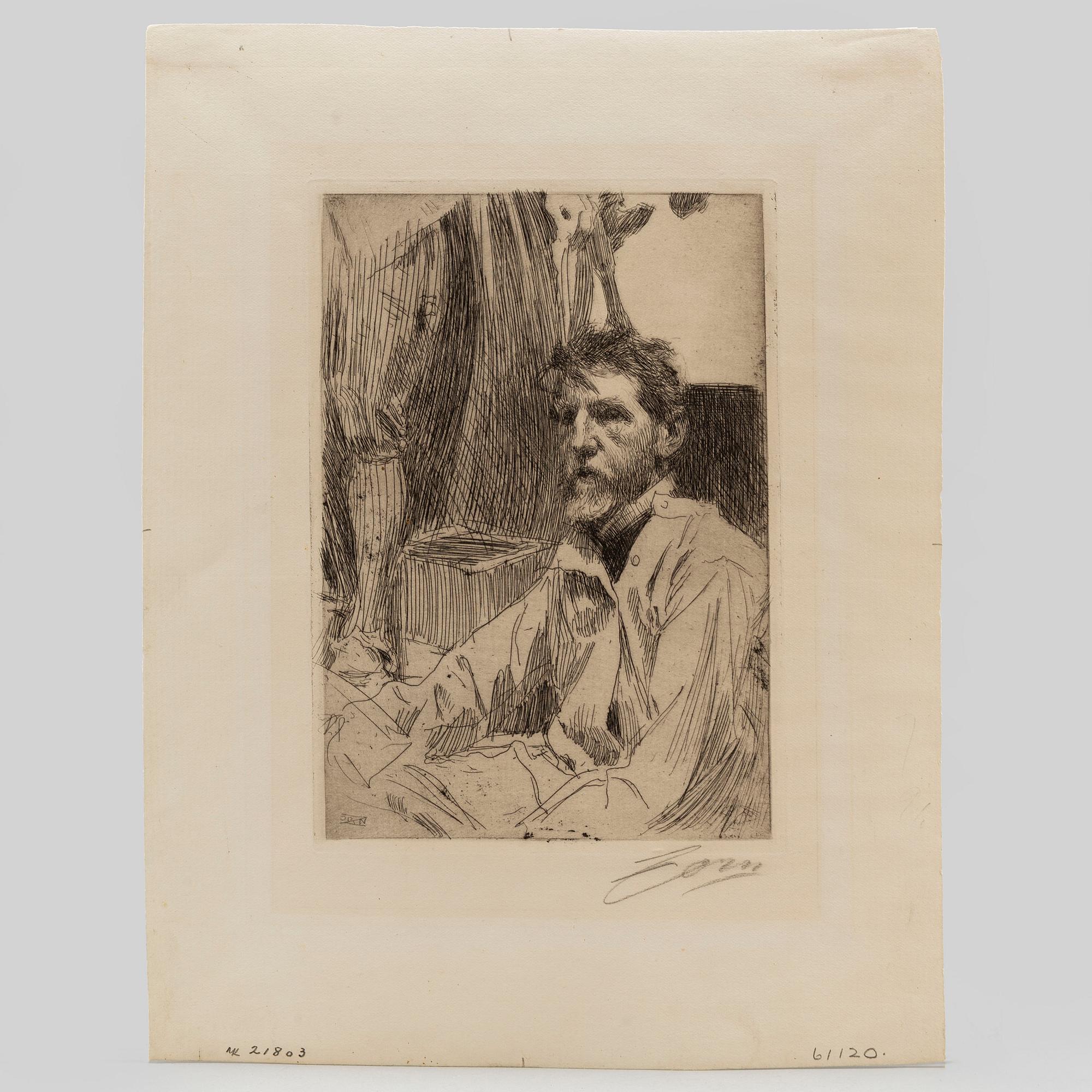 ANDERS ZORN, etching, 1897, state I of II, signed in pencil.