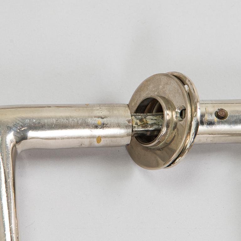 Alvar Aalto, seven paris of mid-20th century doorhandles manufactured by Kellokosken Tehdas, Finland.