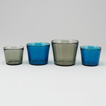 SVEN PALMQVIST, skålar/ytterfoder 4 st "Fuga", Orrefors, 1950-/60-tal.