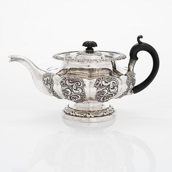 A Latvian silver teapot, maker's mark of Johann Jacob Schmidt, Riga 1845.