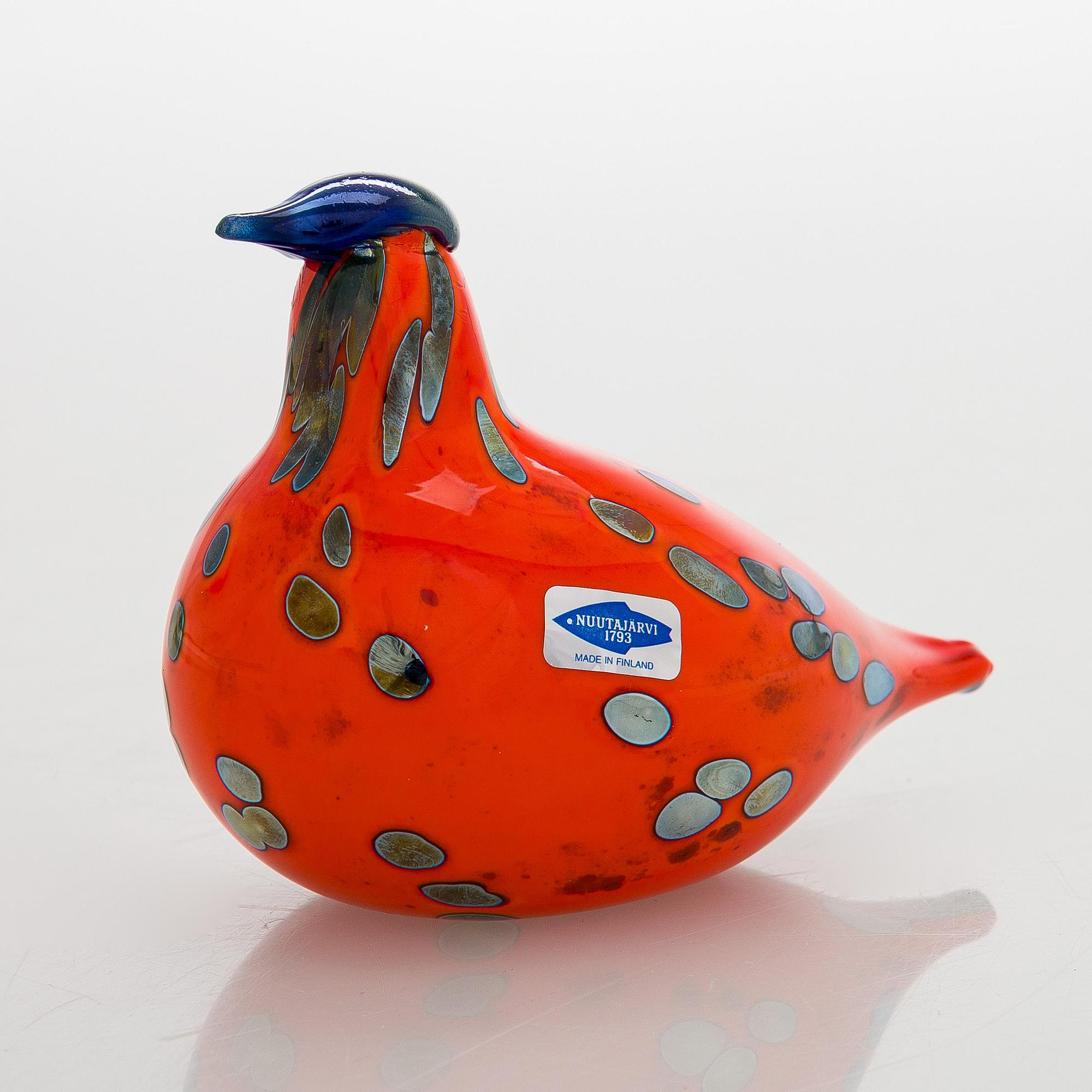 Oiva Toikka, glasfågel, "Firebird", signerad O. Toikka Nuutajärvi.