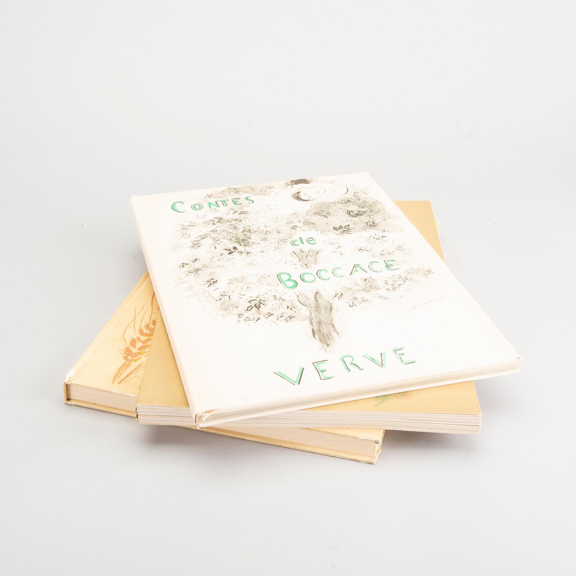 THREE BOOKS, Verve, Vol VI, No 24, 1950, Vol VIII, No 31-32, 1955 samt Vol II, No 5-6.