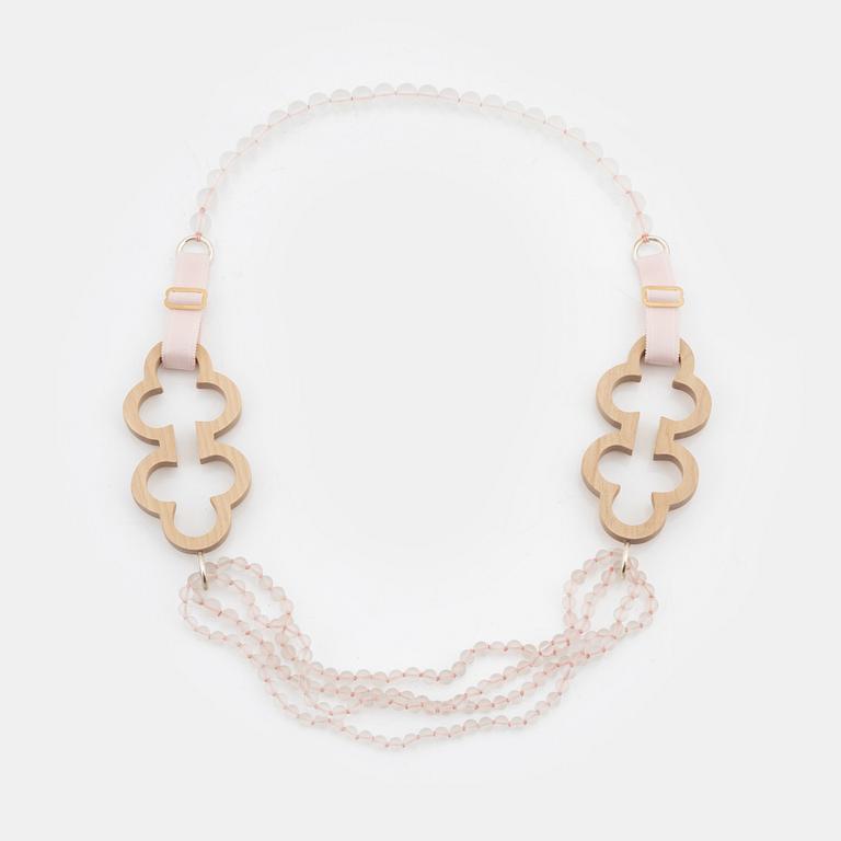 Ulrika Swärd, a birch and glass bead necklace.