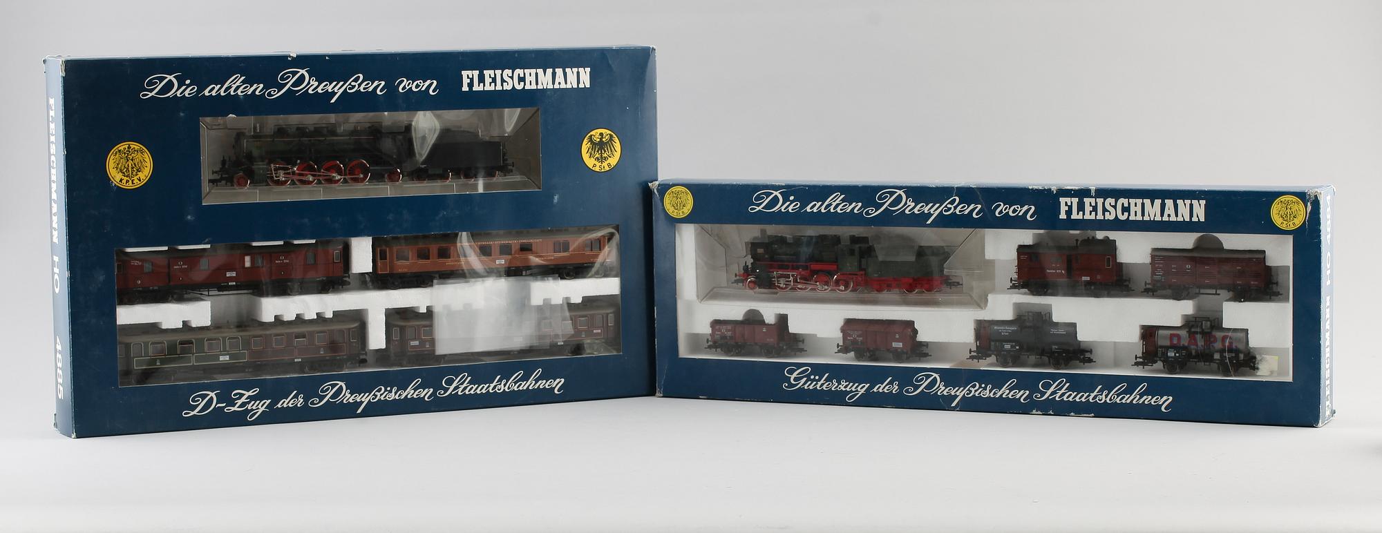 MODELLTÅGSSET, 2 st, Fleischmann, Tyskland.