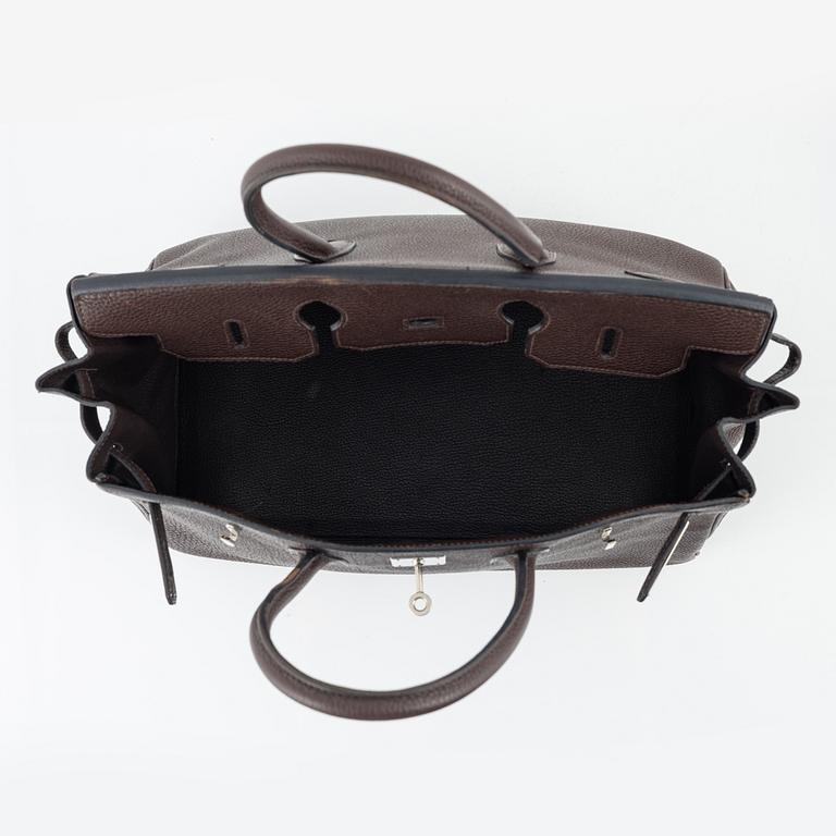 Hermès, a chocolate brown Togo leather 'Birkin 35' handbag, 2008.