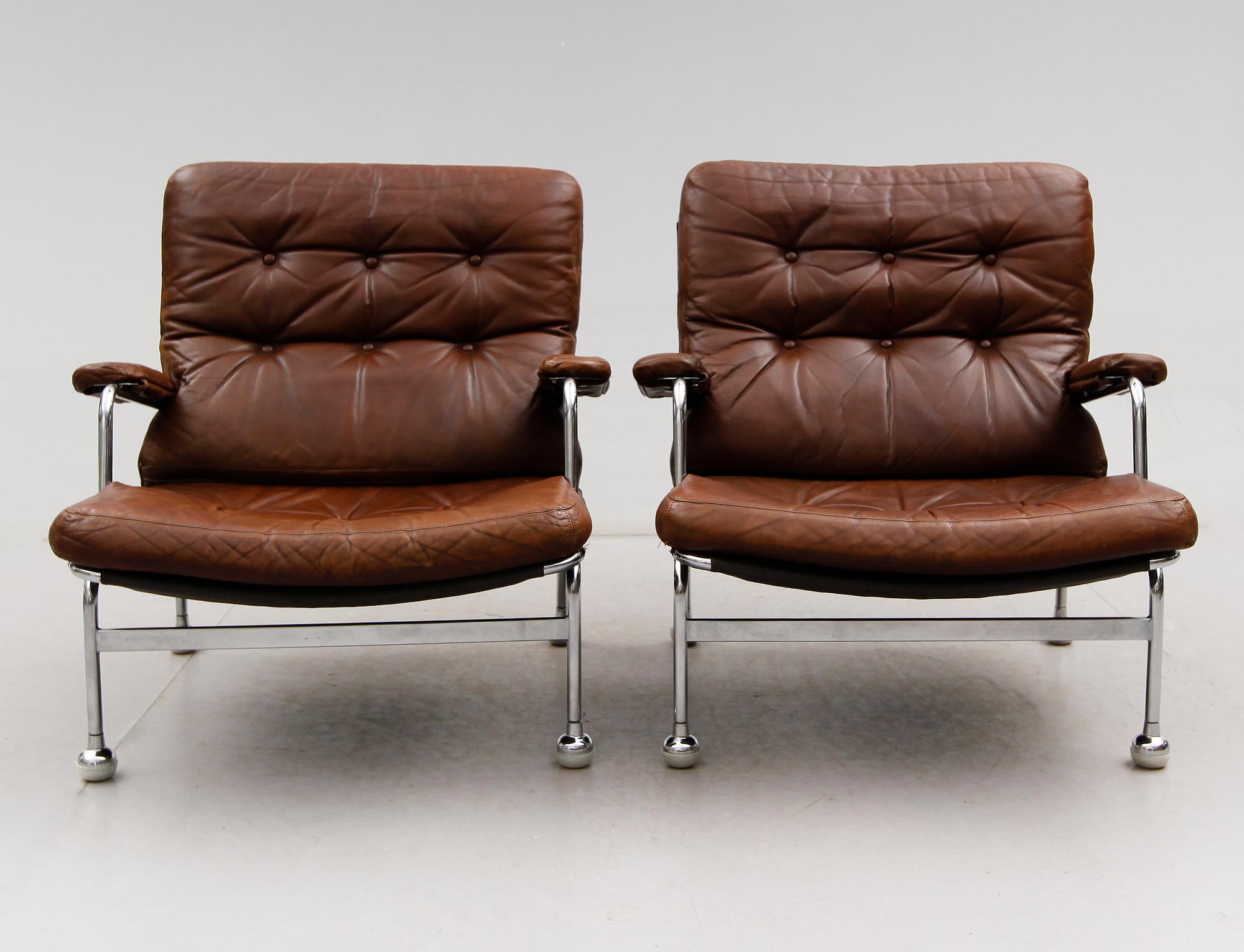 FÅTÖLJER, 1 par, "Karin", Bruno Mathsson, 1900-talets första hälft.