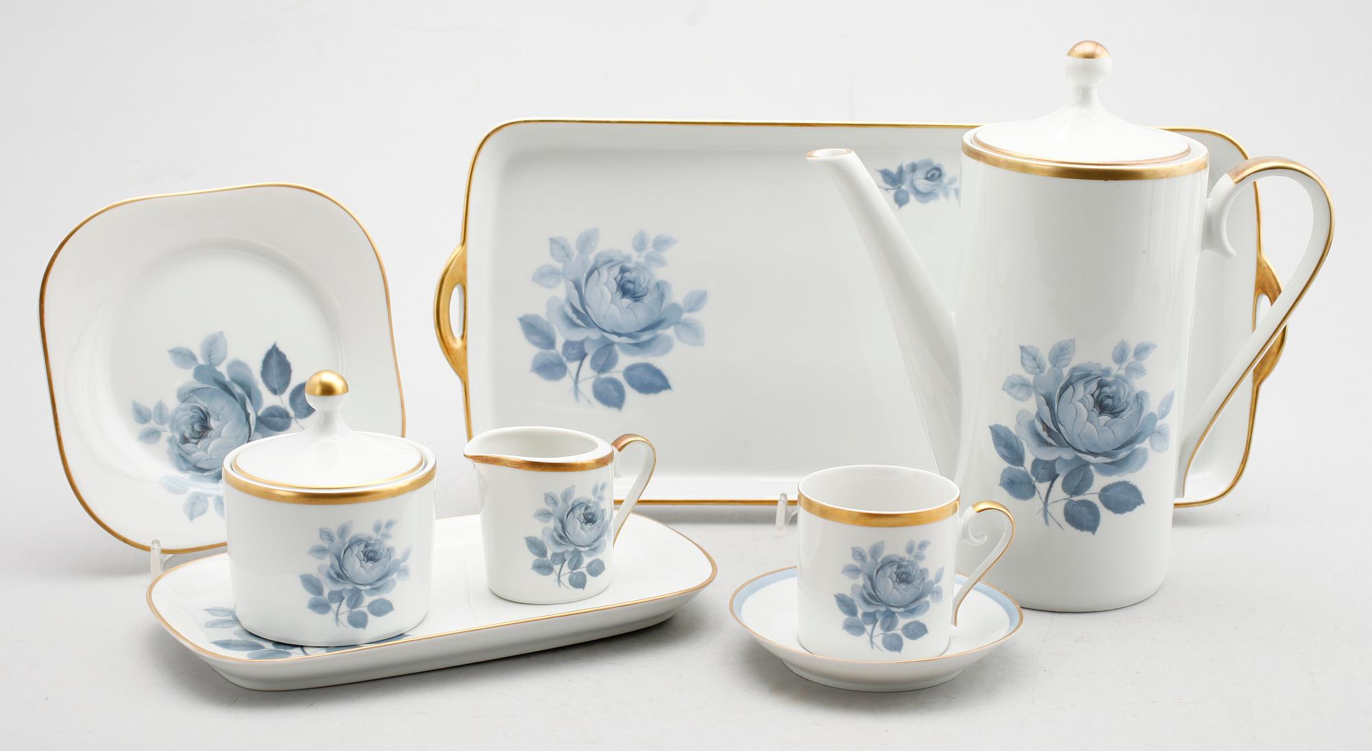 KAFFESERVIS, 28 del, porslin, Hackefors, 1900-talets andra hälft.