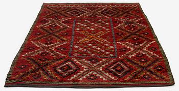 A knotted pile bed cover c. 205 x 134 cm, Finland, mid to the second half of the 19th century.