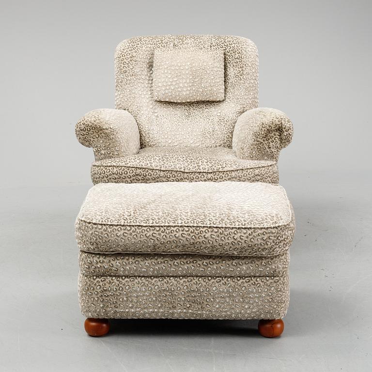 Josef Frank, a model 336 easy chair with ottoman, Svenskt Tenn.