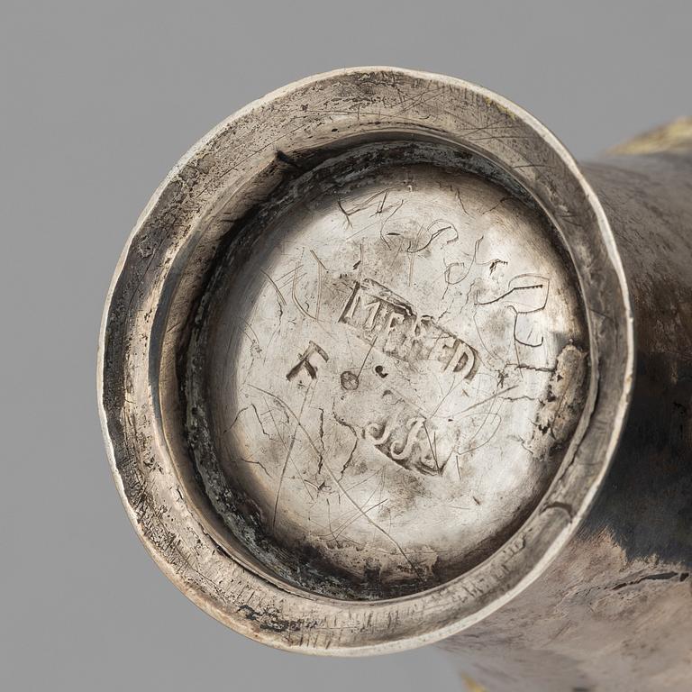 Bägare, 3 st, silver, bl a Sven Nyberg, Varberg 1769.