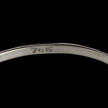 RING, 18k vitguld med briljantslipad diamant ca 0.20 ct, utländska stämplar. Vikt 1 g.