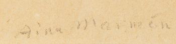 Aina Marmén, pencil on paper, signed.