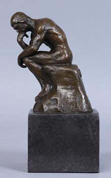 SKULPTUR, brons, kopia efter Auguste Rodin brons, 1900/2000-tal.