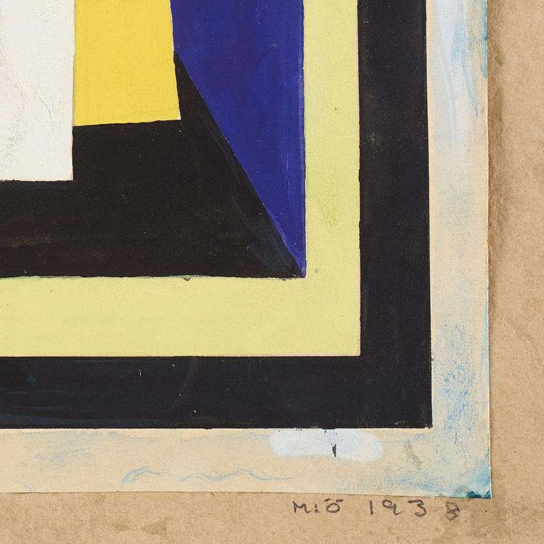 CO Hultén, blandteknik på papper, signerad och daterad M:ö 1938.