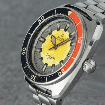 Omega, Seamaster 200, "Banana", wristwatch, 41 mm.