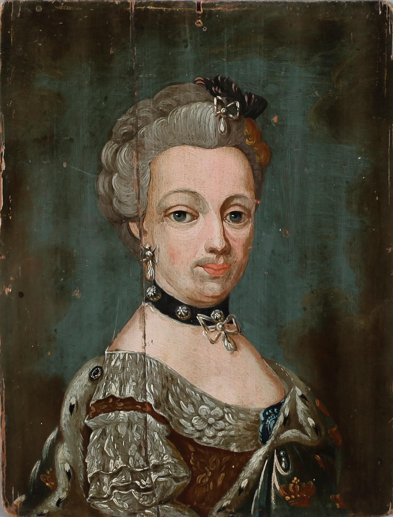 OKÄND KONSTNÄR, olja på pannå, ej signerad, 1700-tal.