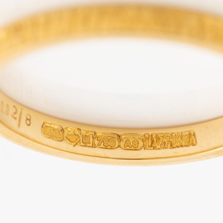 Lapponia ring 18K guld med en åttkantslipad diamant, Finland 1978.