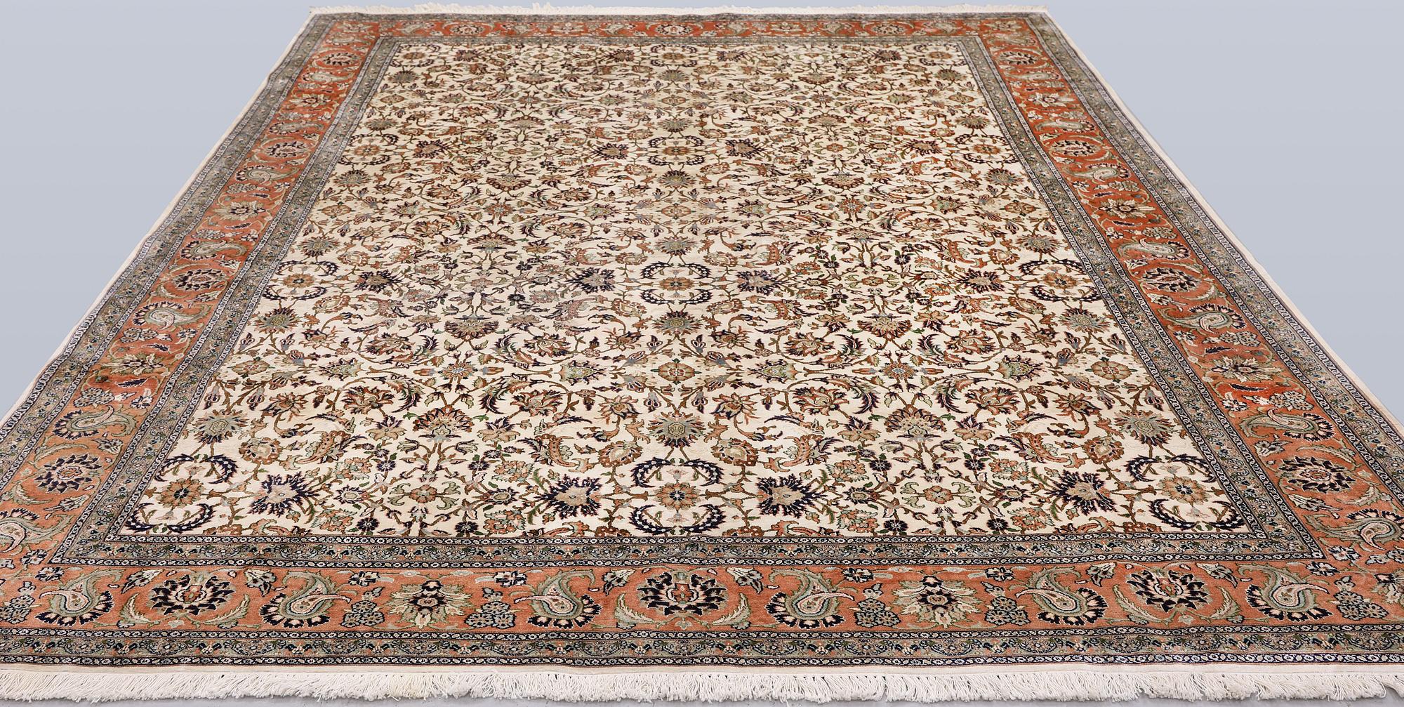 Carpet, Silk Kashmir, 337 x 242 cm.