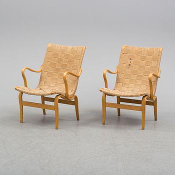 BRUNO MATHSSON, fåtöljer, ett par, "Eva", Karl Mathsson, Värnamo 1960.