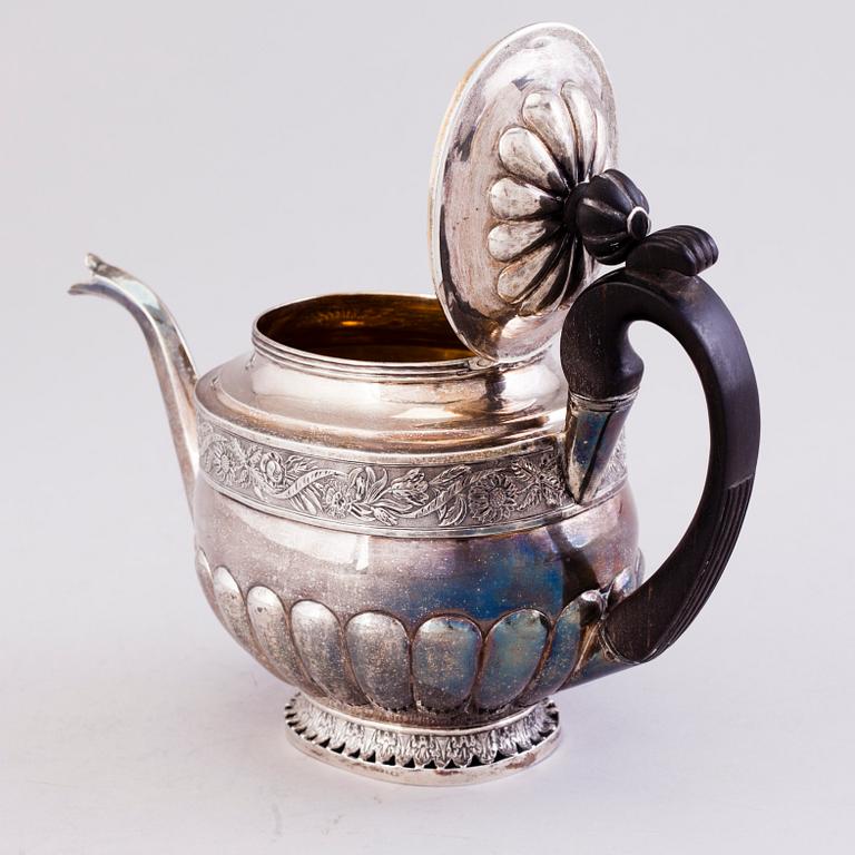 A 19th Century Russian Silver Tea Pot, assay master Nikolai Lukich Dubrovin, Moscow 1831.