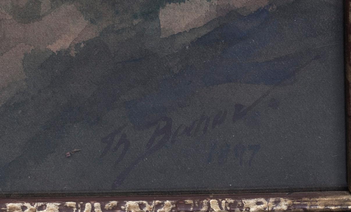 OKÄND KONSTNÄR, akvarell, otydligt sign, daterad 1897.