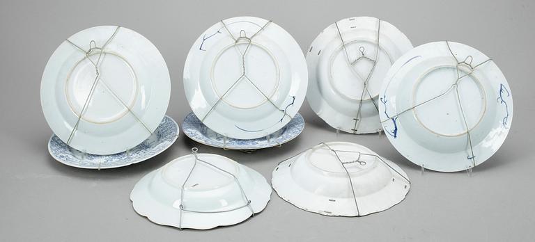 TALLRIKAR, 8 st, porslin, Kina, 1700-tal.