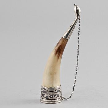 DRYCKESHORN, silver samt ben, Sovjetunionen, efter 1917.
