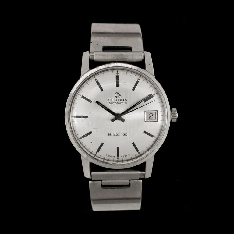 ARMBANDSUR, herr, Certina, Bristol 190, Automatic, stål. 1960-tal.