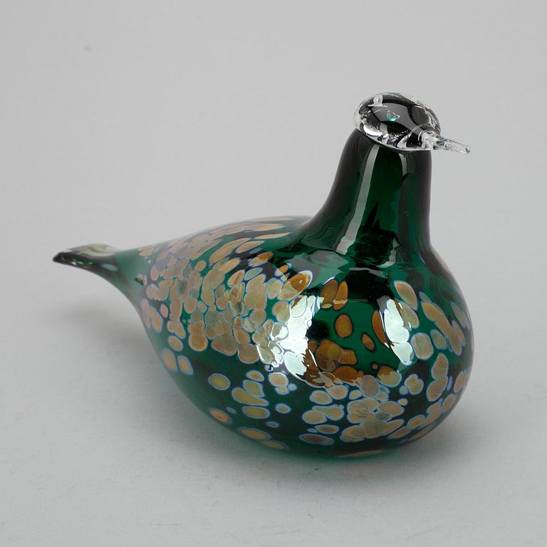 FÅGEL, glas, "Pekkasiini" signerad O.Toikka, Nuutajärvi.