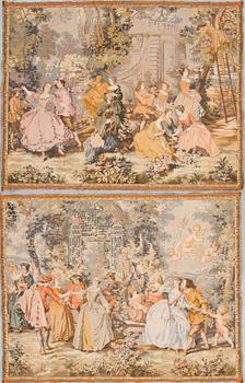 TAPETER, ett par, Panneaux Gobelins, Paris.
150 x 200.