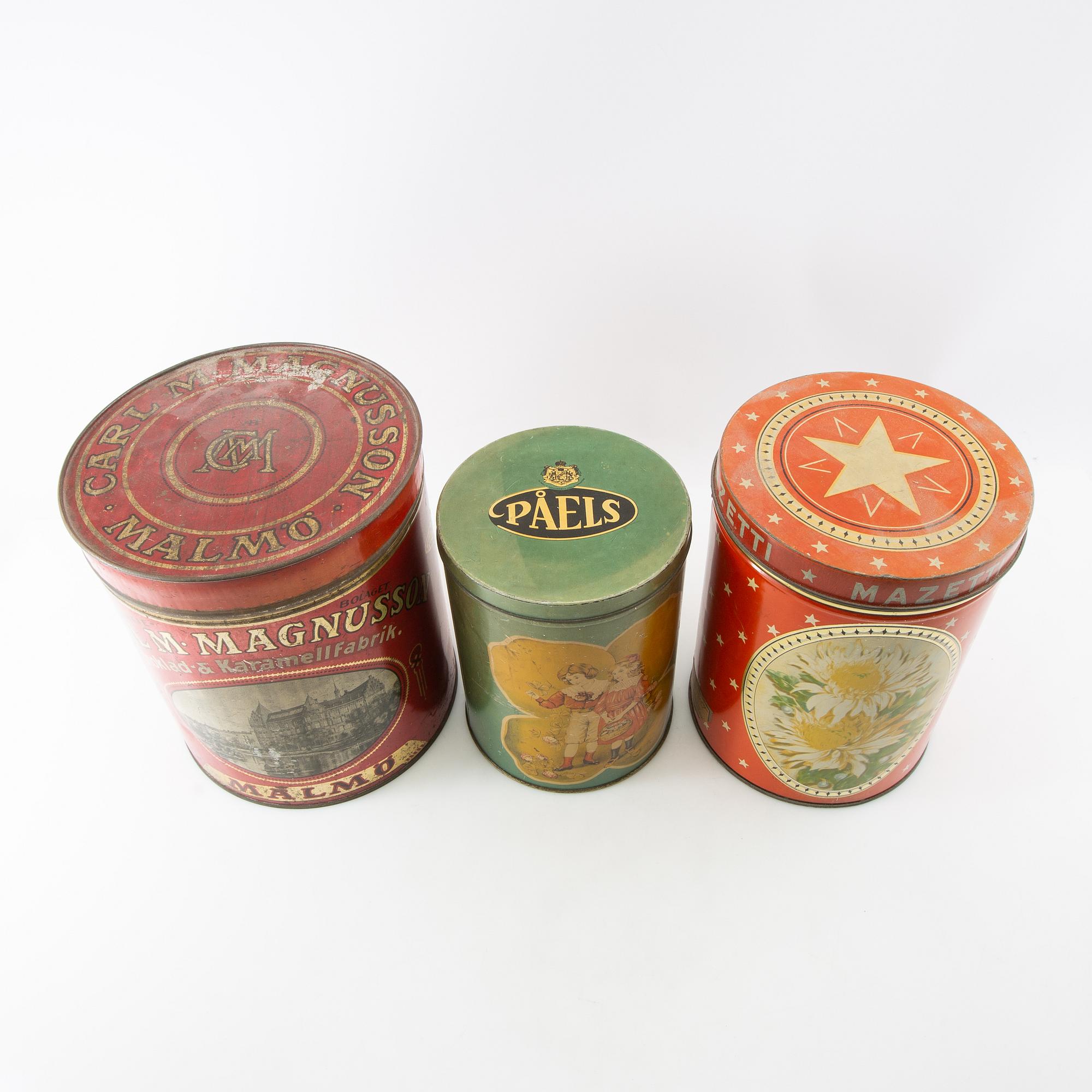 Cake tins 4 pcs early 20th century Påels, Mazetti Carl Magnusson.