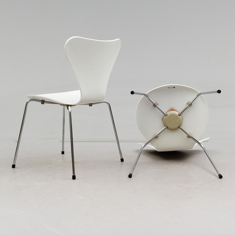 STOLAR, 6 st, "Sjuan", Arne Jacobsen, Fritz Hansen, 1980-tal.