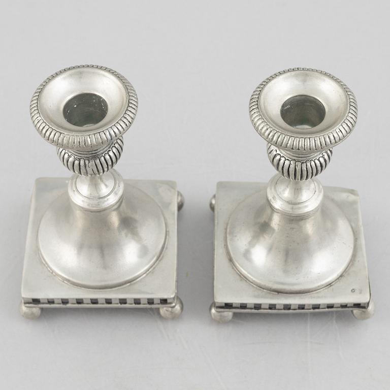 A pair candelsticks, Gustavian style, MunkaTenn, 1995.