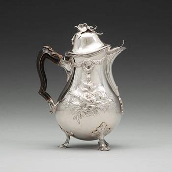 A Swedish 18th century silver coffee-pot, mark of Erik Malm, Malmö 1780.