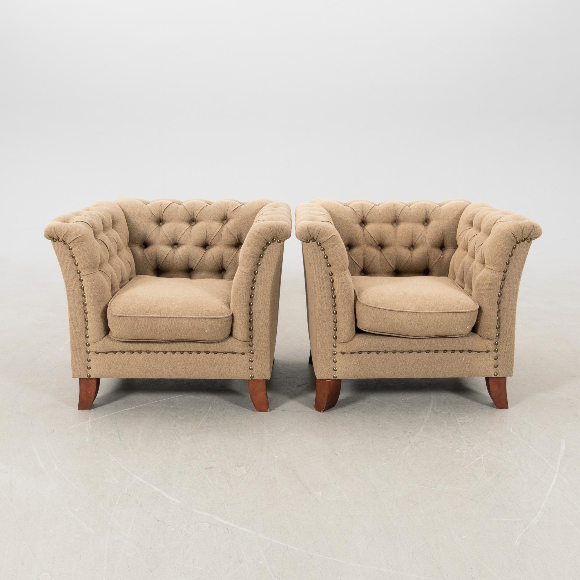 Armchairs 1 pair, late 20th century.