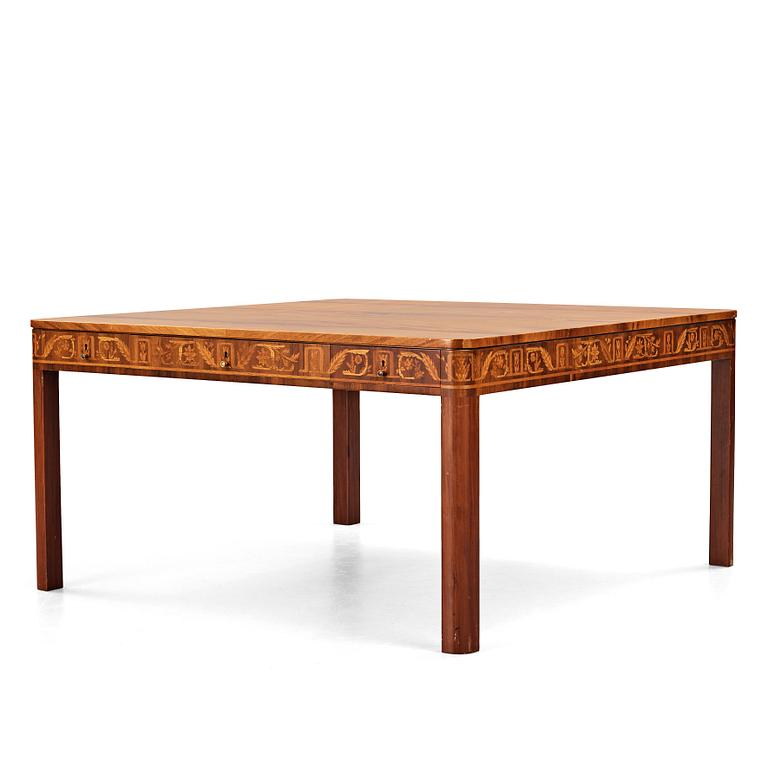 Carl Malmsten, a mahogany Swedish Grace partner's desk, Åtvidaberg, Sweden circa 1934.