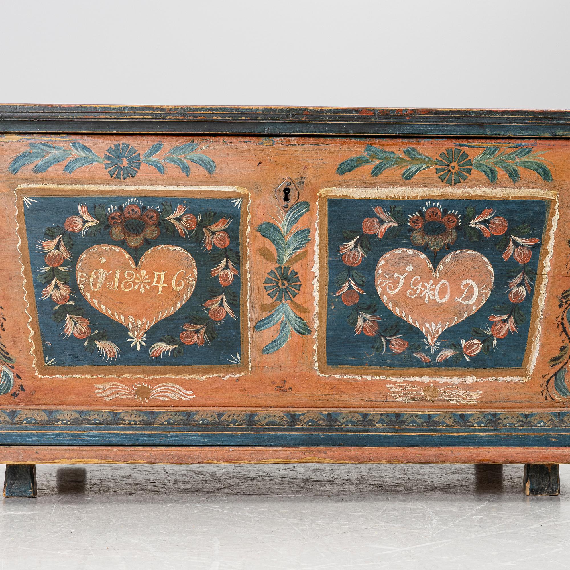 Kista, allmoge, Delsbo, Hälsingland, märkt JGOD 1846.