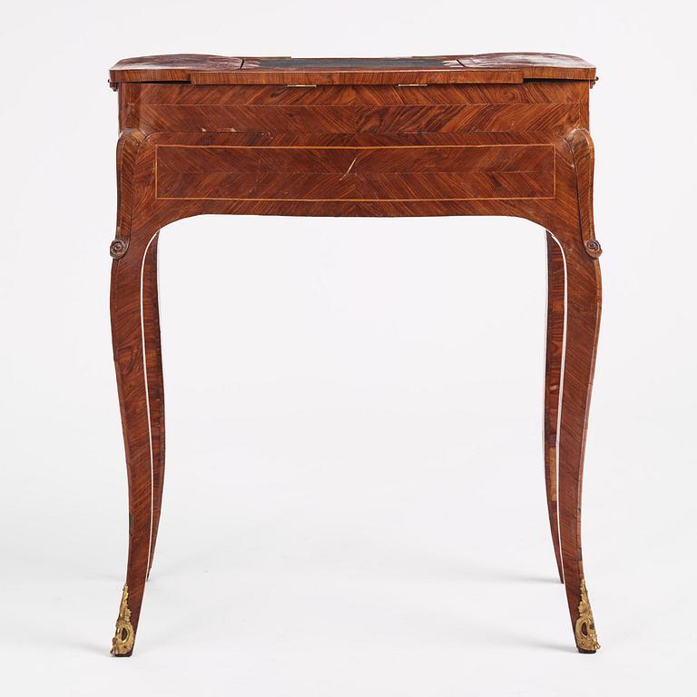 A Rococo rosewood parquetry poudreuse by C. Linning (master in Stockholm 1744-79).