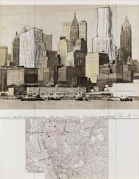 119. Christo & Jeanne-Claude, "Two lower Manhattan wrapped buildings, Project for New York".
