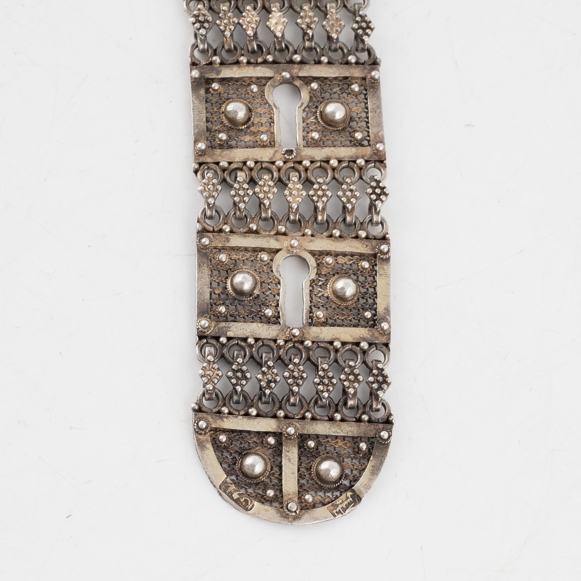 An Ottoman parcel gilt silver belt from Bitlis, mark of Kavafcıyan, around the turn of the 20th Century.