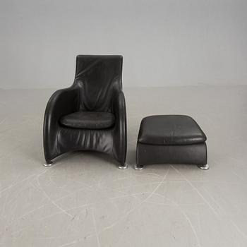 FÅTÖLJ med FOTPALL, "Loge", Gerard Van den Berg, Montis, Holland.