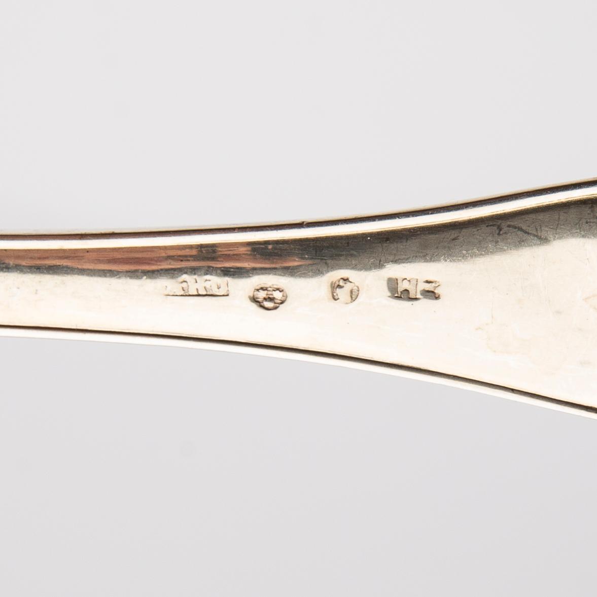 Dessert forks, 6 pcs, silver, possibly early 19th century.