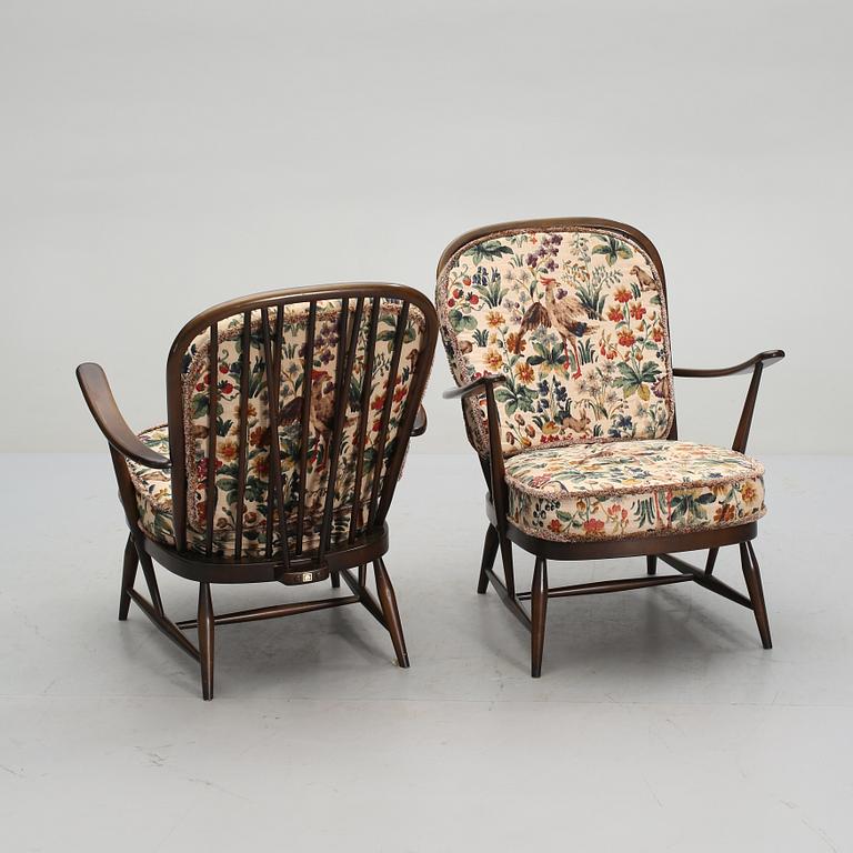 FÅTÖLJER, 2 st, Lucian Ercolani, Ercol, 1900-talets andra hälft.